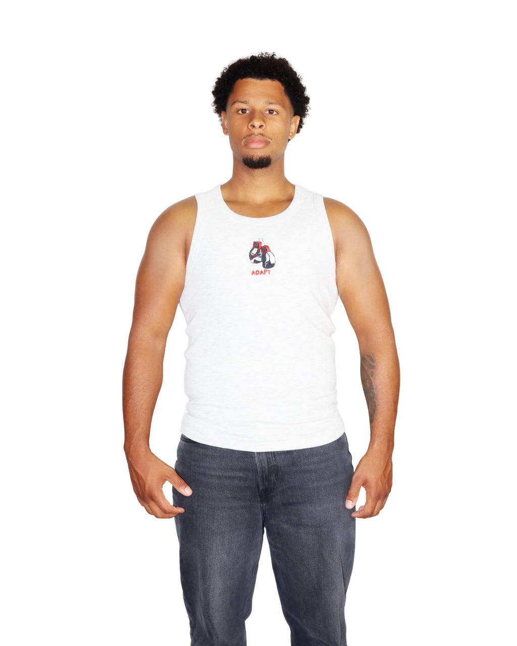 SLIMFIT WOVEN TANKTOP Lichtgrijs